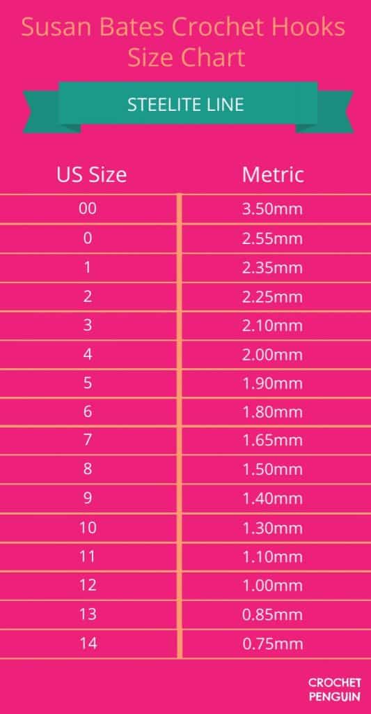 Susan Bates Crochet Hooks Size Chart Free Download 2025